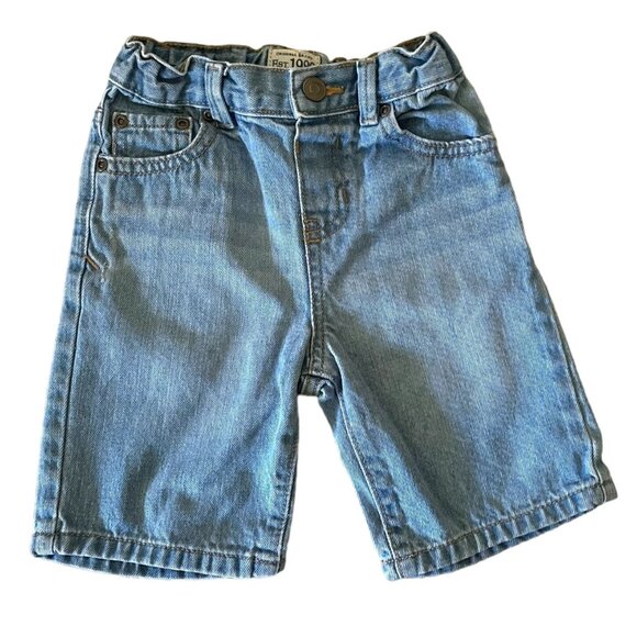 Place Boys Denim Shorts 4T Adjustable Waist Straight Fit Blue - Picture 5 of 5